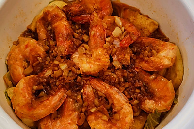 白菜豆腐烩大虾