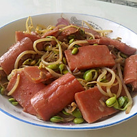 豆牙炒火腿的做法图解3
