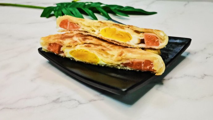 为一天充电的五分钟早餐——火腿鸡蛋酥饼