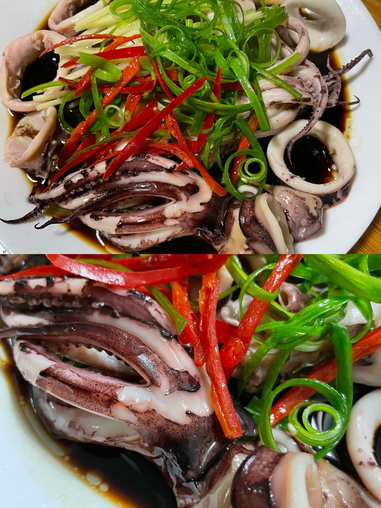 清蒸鲜鱿鱼的做法