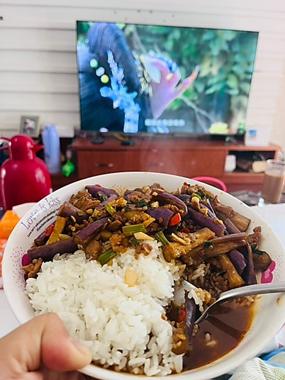 （少油版，不用炸）肉沫茄子盖浇饭的做法