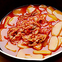 韩式辣白菜炒年糕的做法图解6
