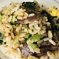 #换着花样吃早餐#青菜鸡蛋牛肉炒饭的做法图解7