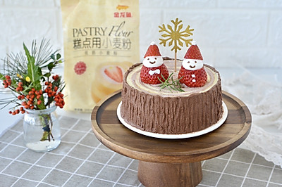 圣诞年轮树桩蛋糕