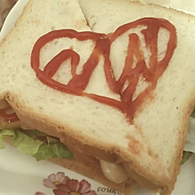 简易爱心三明治