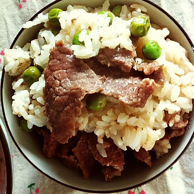 简易版电饭煲豌豆牛肉焖饭