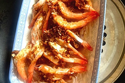 蒜蓉蒸开背虾