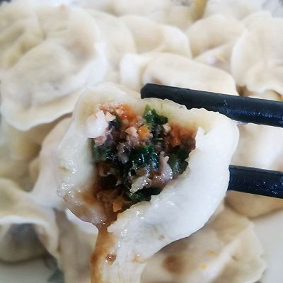 油麦菜牛肉馅饺子