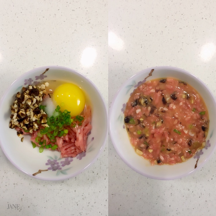 蘑菇翡翠虾仁盏的做法图解2
