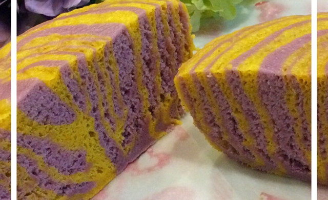 健康朝食--南瓜紫薯发糕