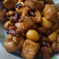 鹌鹑蛋炒肥瘦肉油豆腐的做法图解4