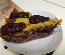 低脂版南瓜紫薯豆馅发糕（无糖）的做法