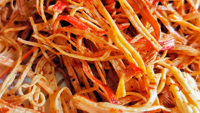 蟹柳的华丽变身~低脂好吃的烧烤味蟹柳脆脆