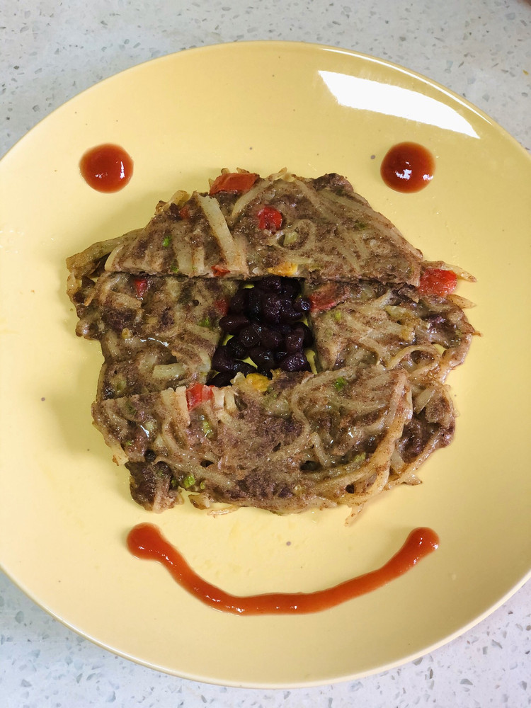 饱腹感超强的黑全麦土豆牛肉饼的做法