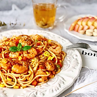 虾仁时蔬意面的做法图解12