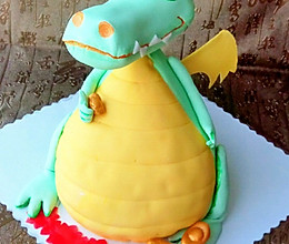 翻糖蛋糕--财神小恐龙的做法