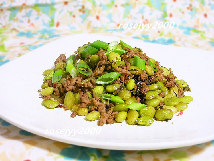 雪菜利马豆炒牛肉末的做法