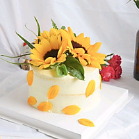 6寸向日葵装饰鲜花蛋糕的做法图解20