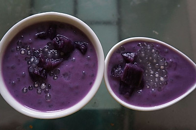 紫薯椰汁西米羮--雄鸡标椰浆试用报告二