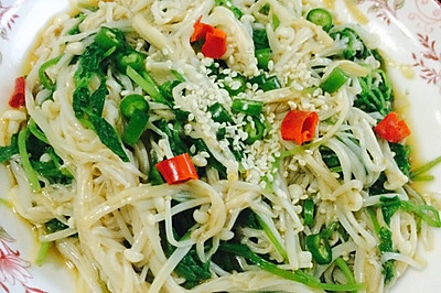 香芹叶凉拌金针菇
