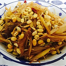 土豆丝黄豆炒粉条