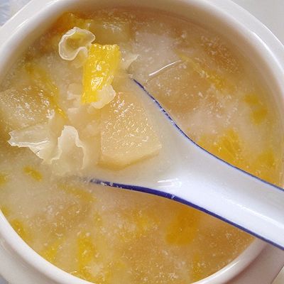 冰糖银耳炖苹果柚子