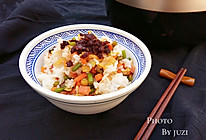 杂蔬火腿香菇饭#九阳铁釜烧饭就是香#的做法