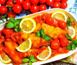 番茄罗勒烩比目鱼片的做法
