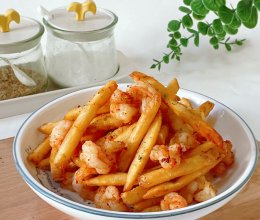 酥炸薯条大虾的做法
