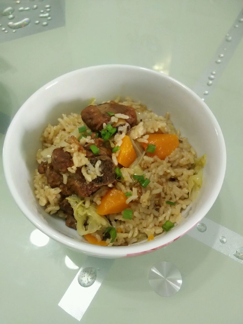 Stewed rice with ribs