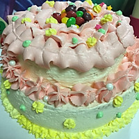 彩虹糖淡奶油蛋糕，最适合新手的做法图解25