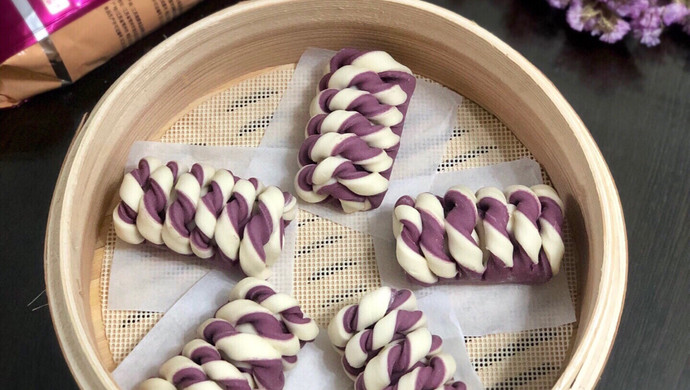 双色紫薯馒头卷