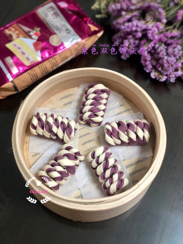 双色紫薯馒头卷的做法