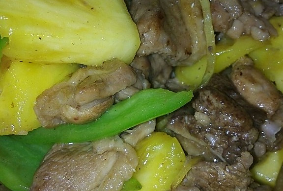 菠萝炒鸭片