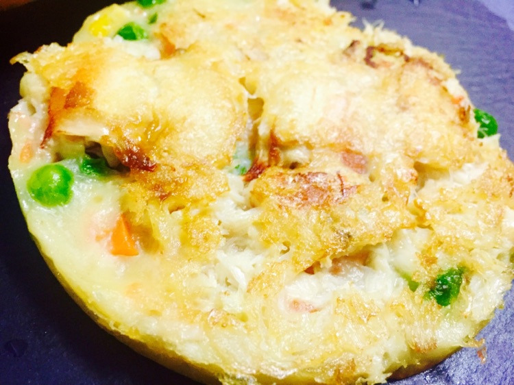 芝士焗面包蟹配韩式蟹肉饼的做法图解4