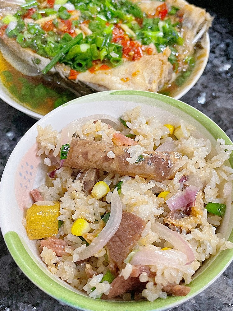 懒人腊肉饭的做法