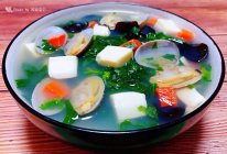 #刘畊宏女孩减脂饮食#花蛤豆腐时蔬汤的做法