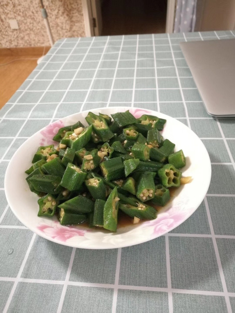 蒜炒秋葵的做法