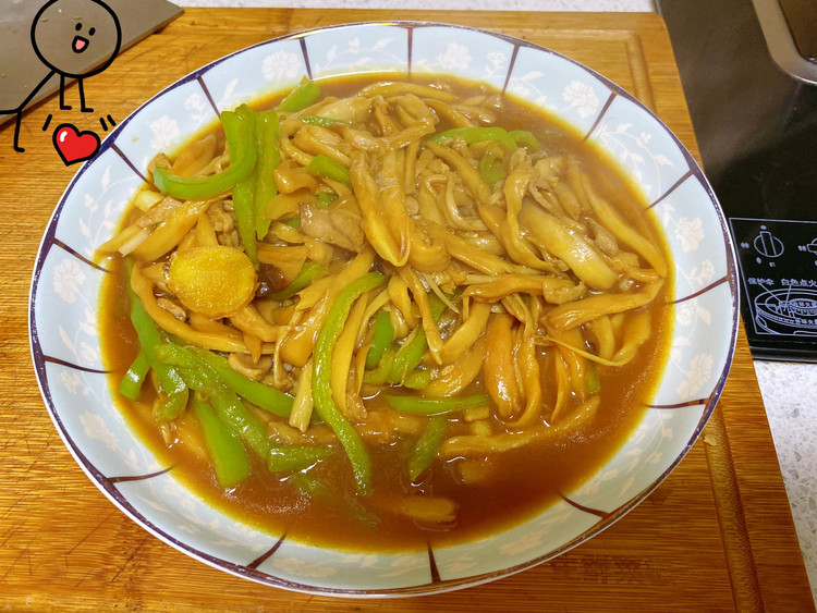 杏鲍菇辣椒瘦肉组合小炒的做法