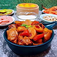 #太太乐鲜鸡汁芝麻香油#杏鲍菇土豆胡萝卜炖鸡腿的做法图解15