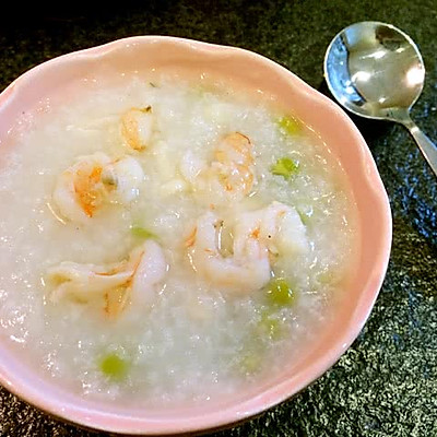 青豆鲜虾粥