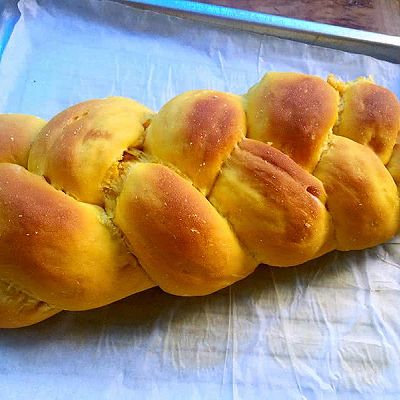 南瓜椰蓉辫子面包（无糖低油低脂，附低脂椰蓉馅做法）
