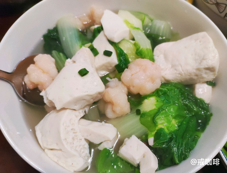 白菜豆腐虾滑汤的做法