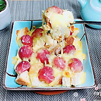 #夏天夜宵High起来！# 红提芝士烤吐司布丁的做法图解15