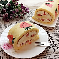 草莓奶油蛋糕卷#舌尖上的春宴#的做法图解18