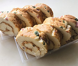 葱香-香肠肉松蛋糕卷的做法