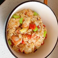 #李锦记X豆果 夏日轻食美味榜#虾仁菜心炒饭的做法图解6