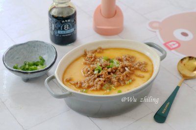 【肉末芙蓉蒸蛋羹】入口极化，孩子都爱吃