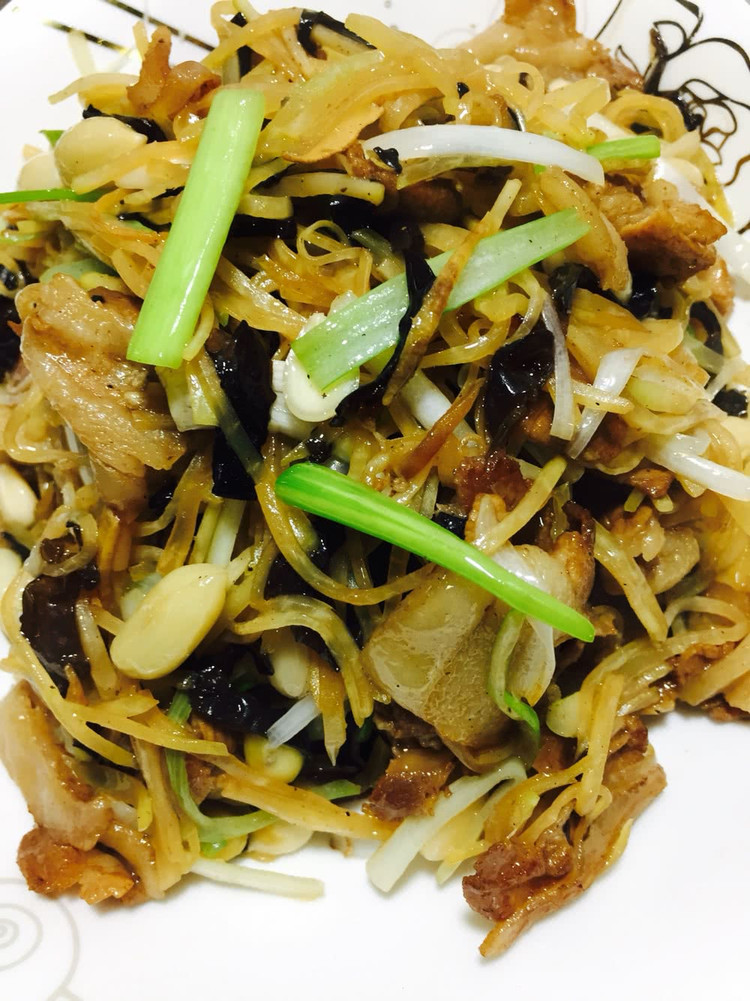 苤蓝丝炒肉的做法