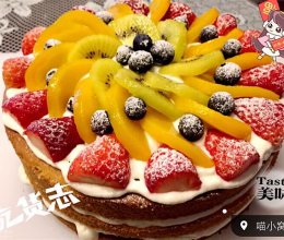 #馋小虫#香橙水果裸蛋糕的做法